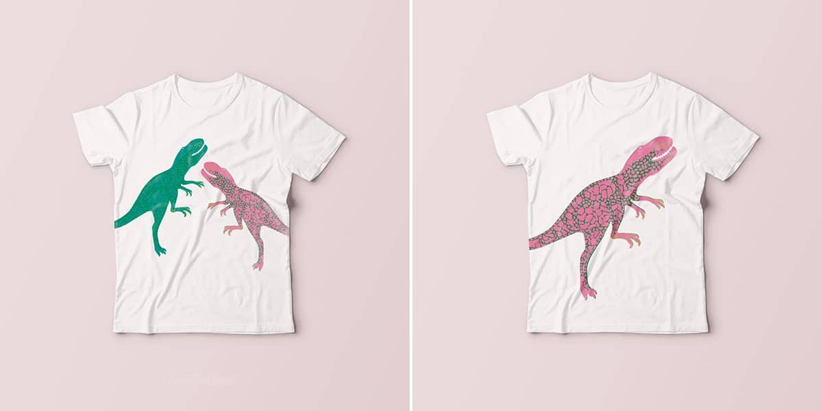 creative beast colorful dino t-shirt